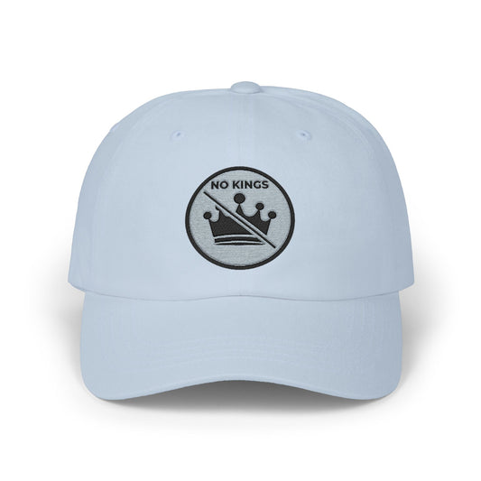 No Kings Dad Cap – Embroidered White Baseball Hat